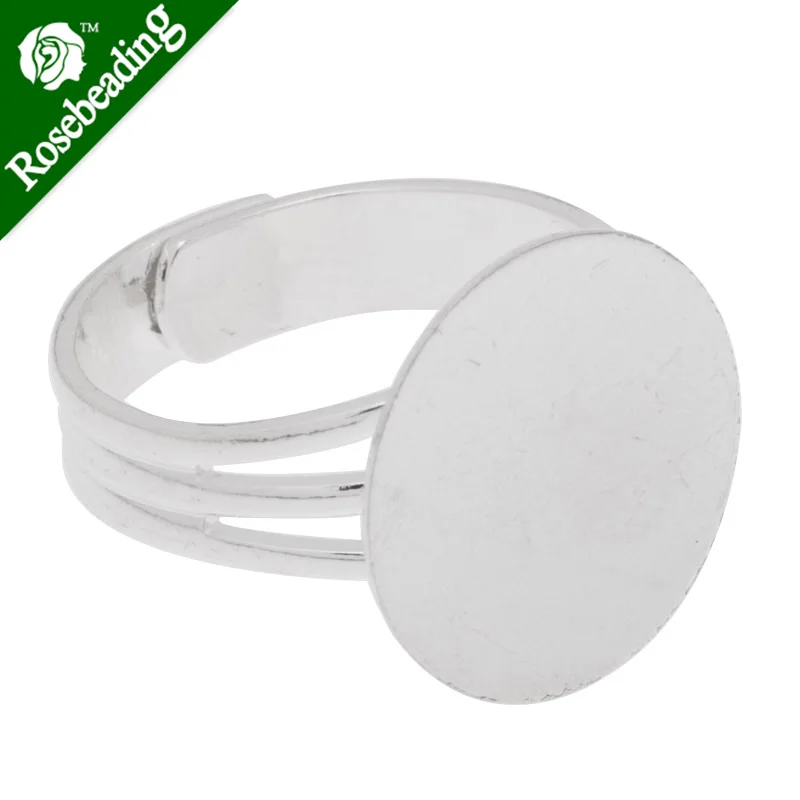 16mm Pad Silver plated Adjustable Ring Blanks Base,adjustable ring blanks ,bezel ring blank,Sold 20pcs/lot-C3659