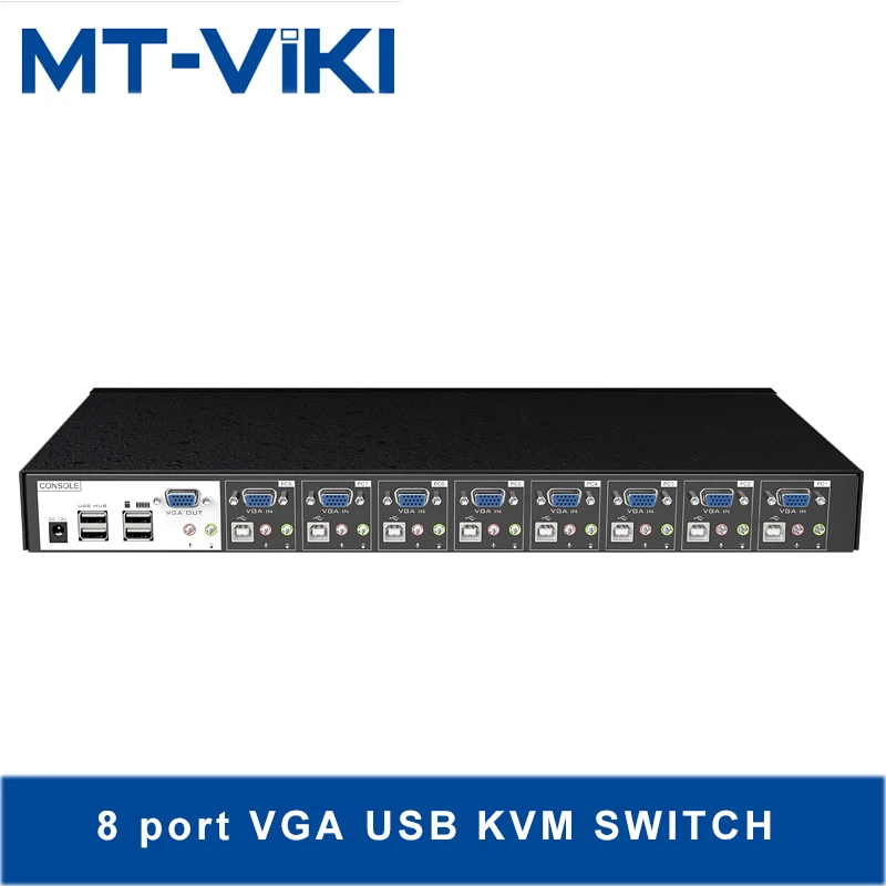 

MT-VIKI 8 портов USB KVM переключатель с аудио Stero с usb-хаб управления 8 компьютеров с KVM кабелем 8 в 1 out MT-0801VK