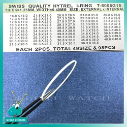 98pcs/box 1.25mm thinckness Watch Crystal Glass I Ring Gasket Replacement parts for Watchmaker