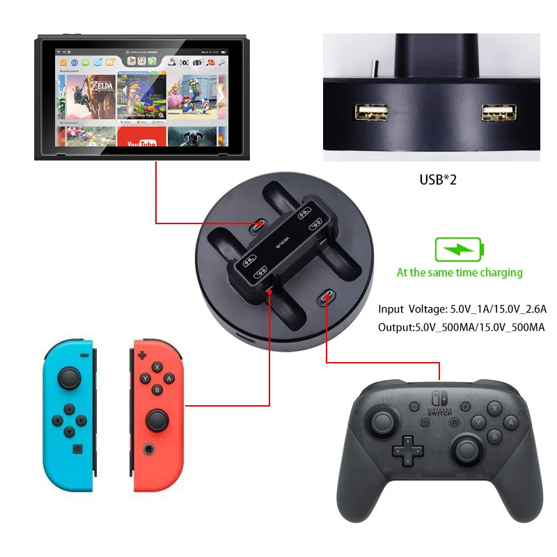 

Switch &Joy-cons Charging Dock Station for Nintend Switch Pro Controller Charger Stand for Nintendos Switch Game Console