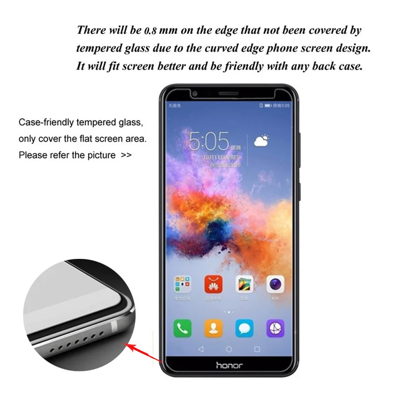 3Pcs Tempered Glass For Huawei Honor 7X Screen Protector For Huawei Honor 7X Protective Film 9H Glass Shield