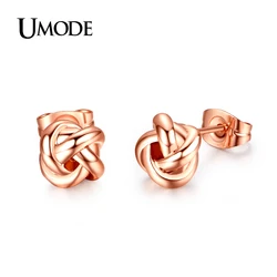 UMODE Rose Gold Color Classic Design Love Knot Post Stud Earrings Boucle D'oreille JE0140A