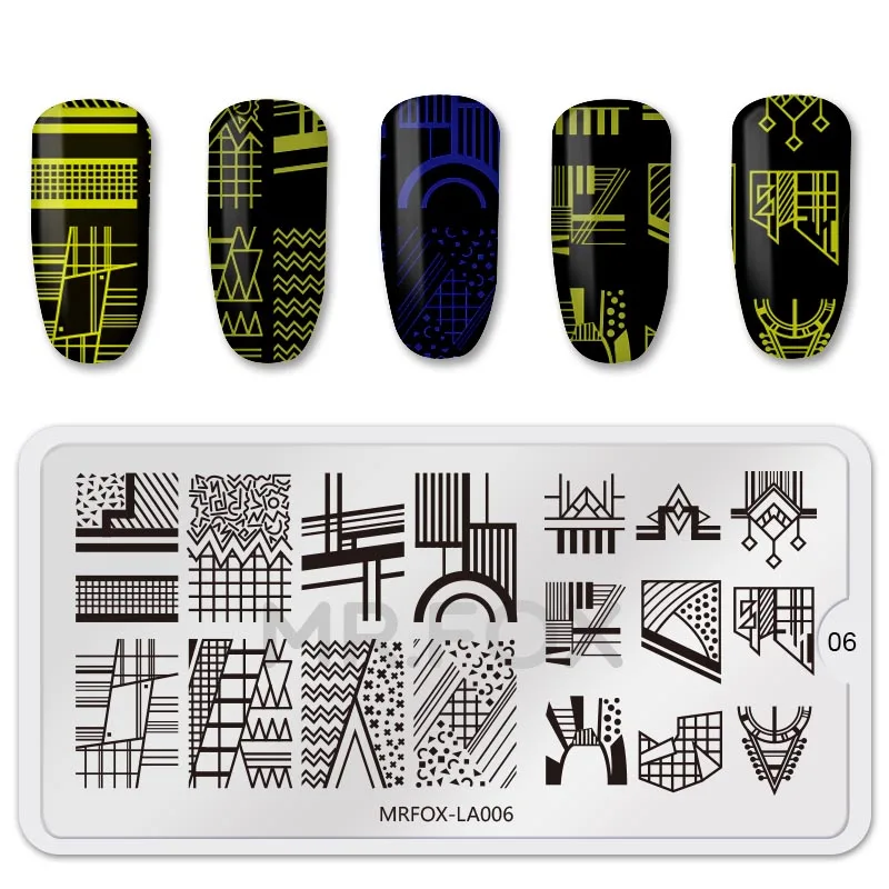 6.5*12.5CM acciaio inossidabile astratto acquerello linee di Graffiti immagine Nail Art stampante di immagini fai da te Manicure stencil Nail Stamping P