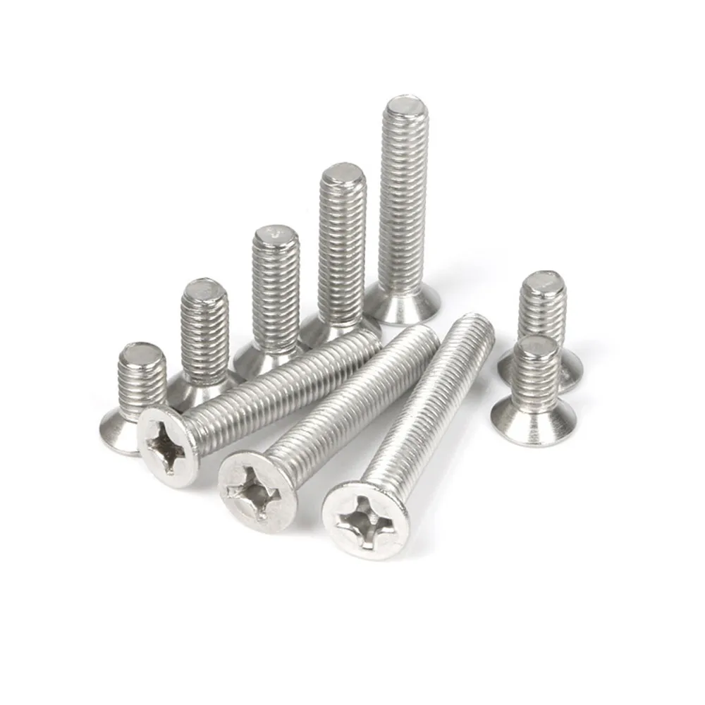 

50Pcs M1.6 304 Stainless Steel Machine Screws Cross-shaped Flat Head Screw GB819 Hardware fastener