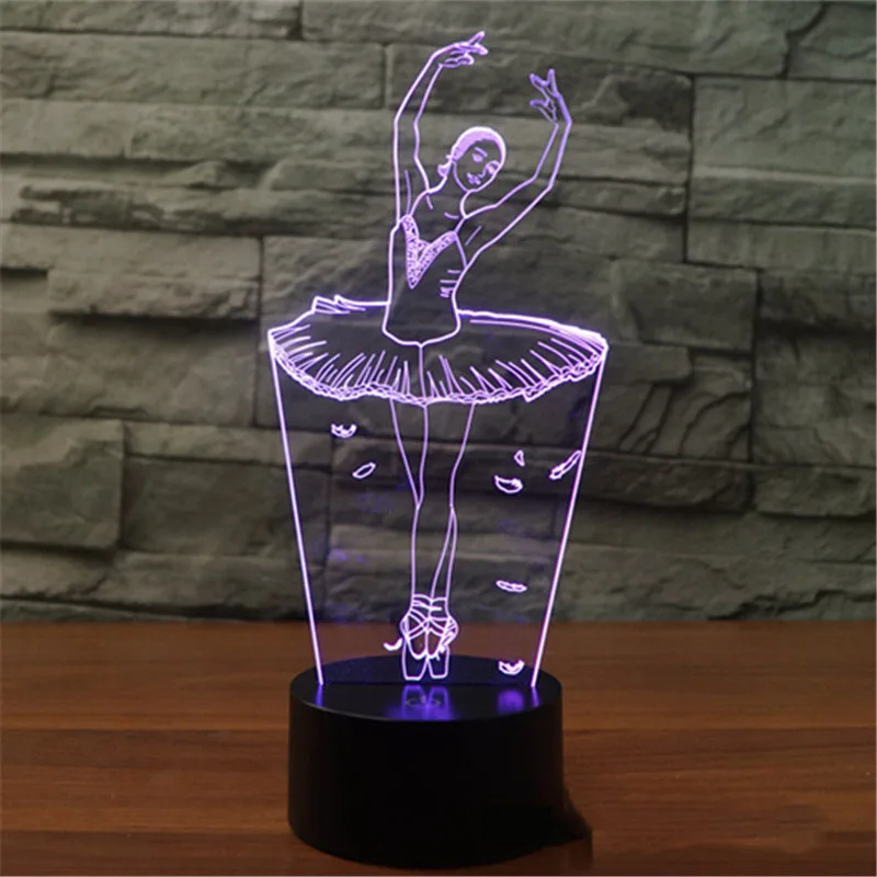 

2018 new foreign trade ballet dancers 3D lights seven color touch LED visual lights gift atmosphere lamp 4120 flashing toys