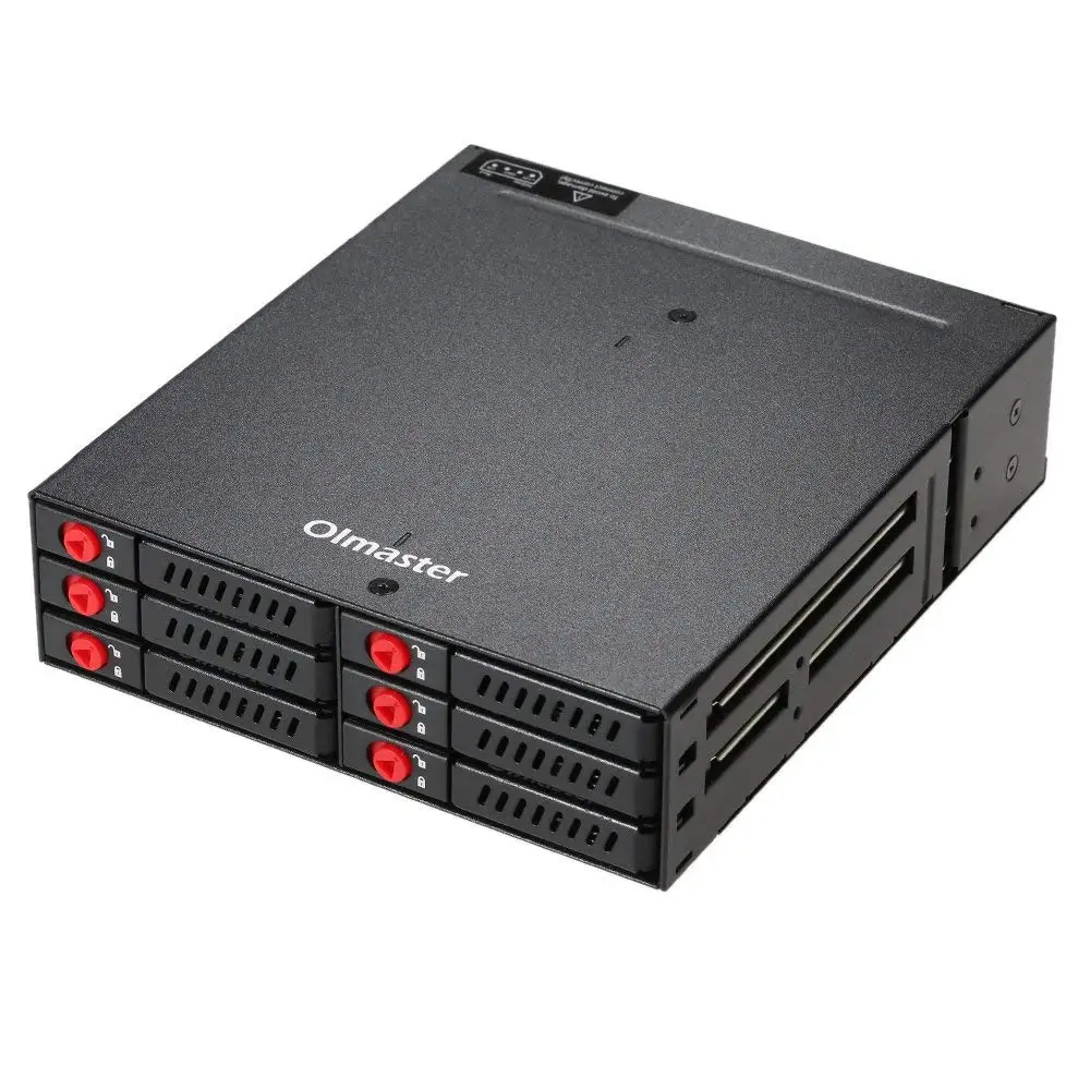 6-Bay 2.5inch SATA SSD HDD Hot Swap Mobile Rack/Enclosure Hard Disk Enclosure Rack Data Storage For 5.25 Drive 4 Bay