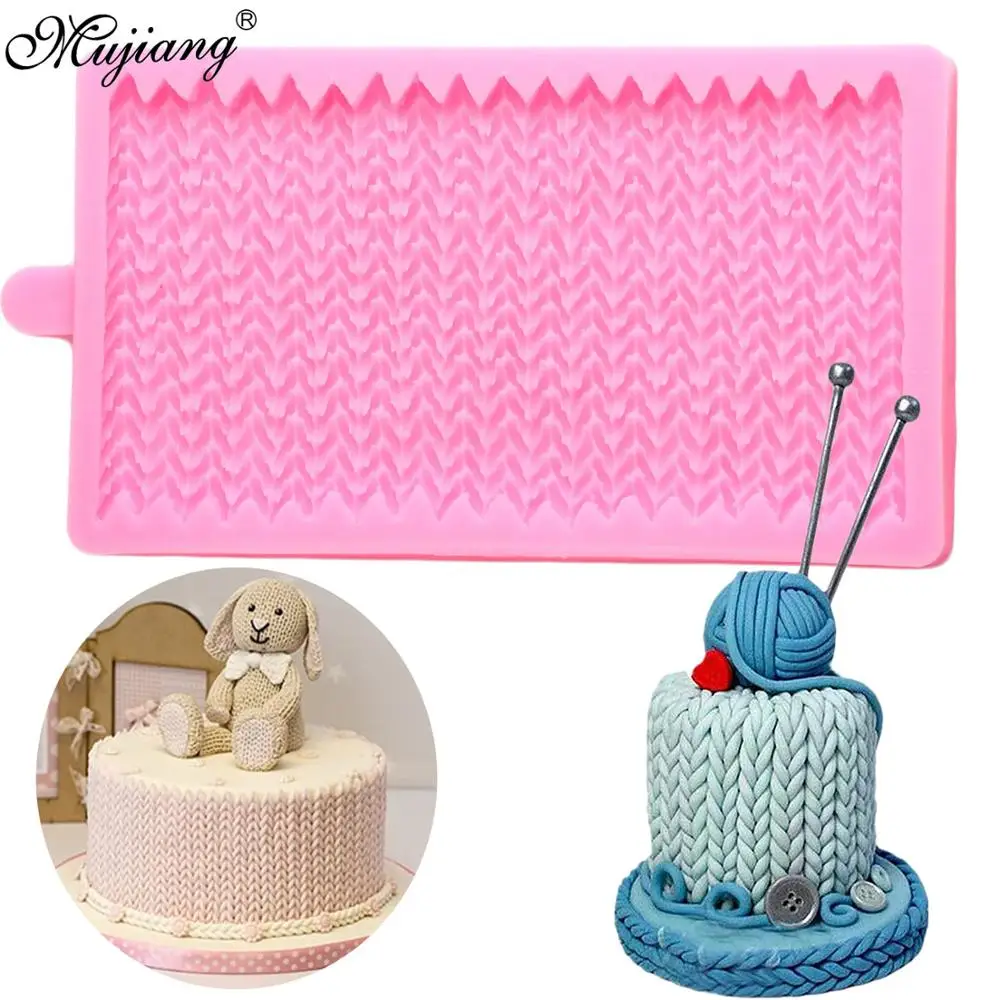 Chunky Knit Silicone Mold DIY Baby Birthday Cake Decorating Mold Fondant Chocolate Gumpaste Molds Candy Mold Cookie Baking Tools