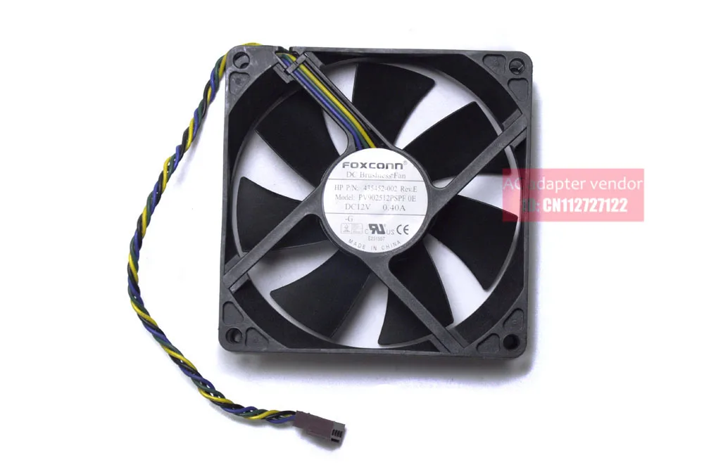 Foxconn 9225 DC12V 0.40 PV902512PSPF Oh Vierdraads Fan 9Cm