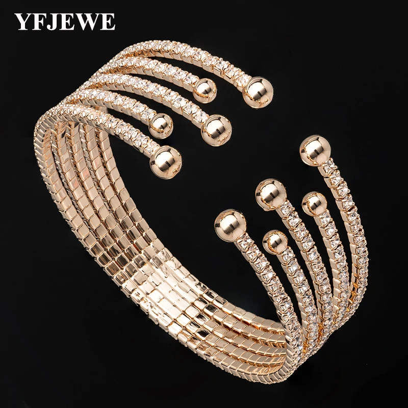 YFJEWE  Women Charm Bracelets & Bangles Christmas Jewelry   Big Circel Open Bracelet Handmade for Girl Gift B247