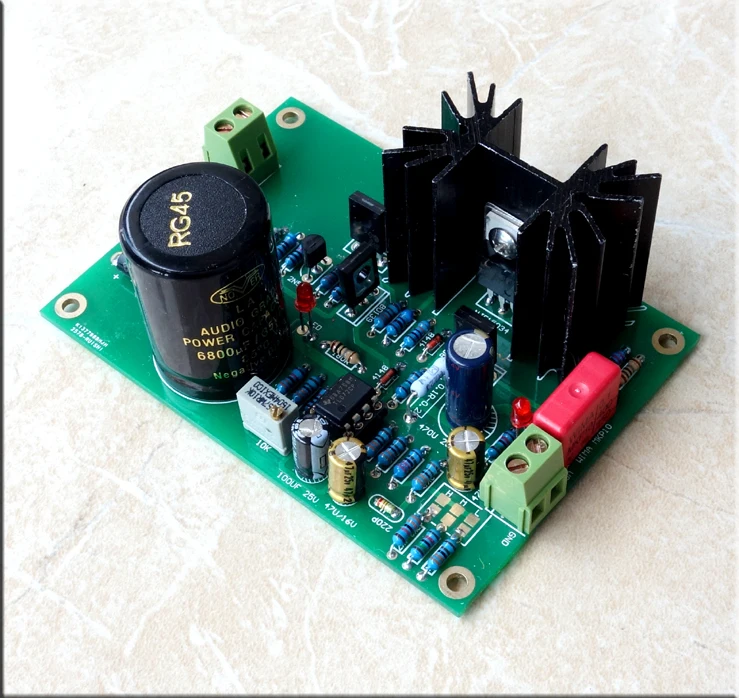 reference STUDER900 power line LM317 regulator+5A rectifier+ON 15034 output+dual op amp TL072 Regulator Power supply board