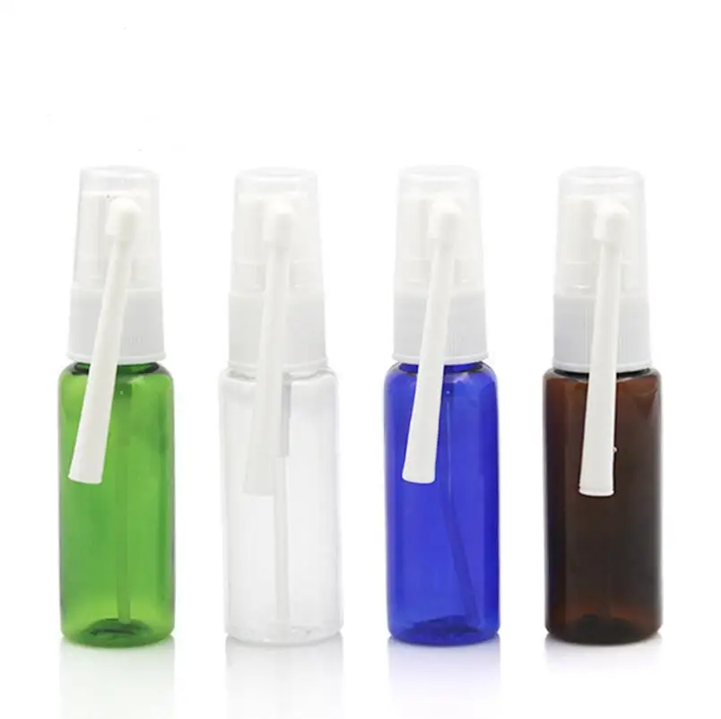 20ML Multicolor Plastic Nasal Spray Bottles Pump Mist Nose Spray Refillable Bottles For Medical Packaging LX1329