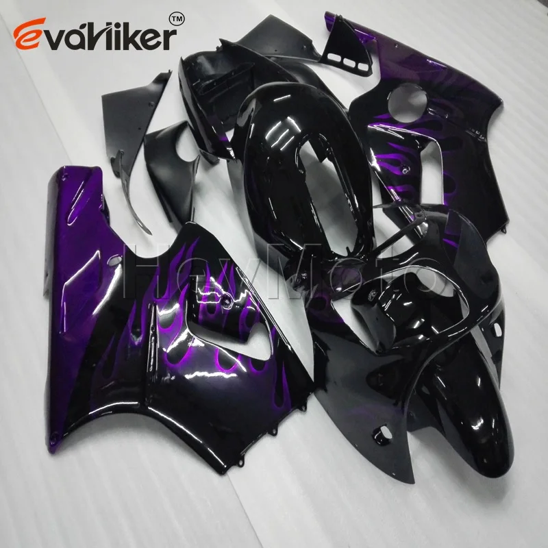 

ABS Plastic fairing for ZX12R 2000 2001 purple flames ZX 12R 00 01 motorcycle panels Body Kit Injection mold