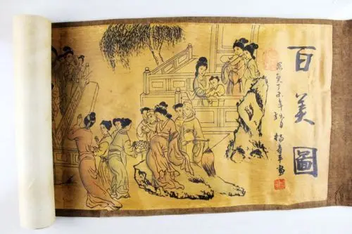 

Exquisite Chinese Antique collection Imitation ancient Hundred beauty picture