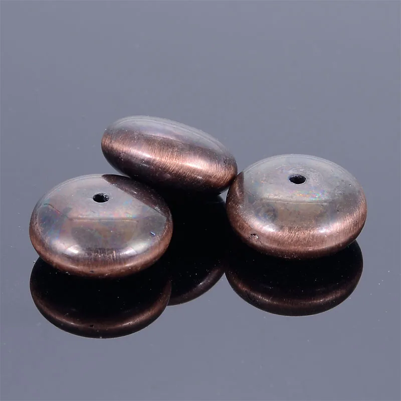Miasol 50 Pcs/lot Brush Copper Bronze Gunmetal Acrylic Disc Antique Design Spacers Charms Beads For Diy Bracelet Jewelry Making