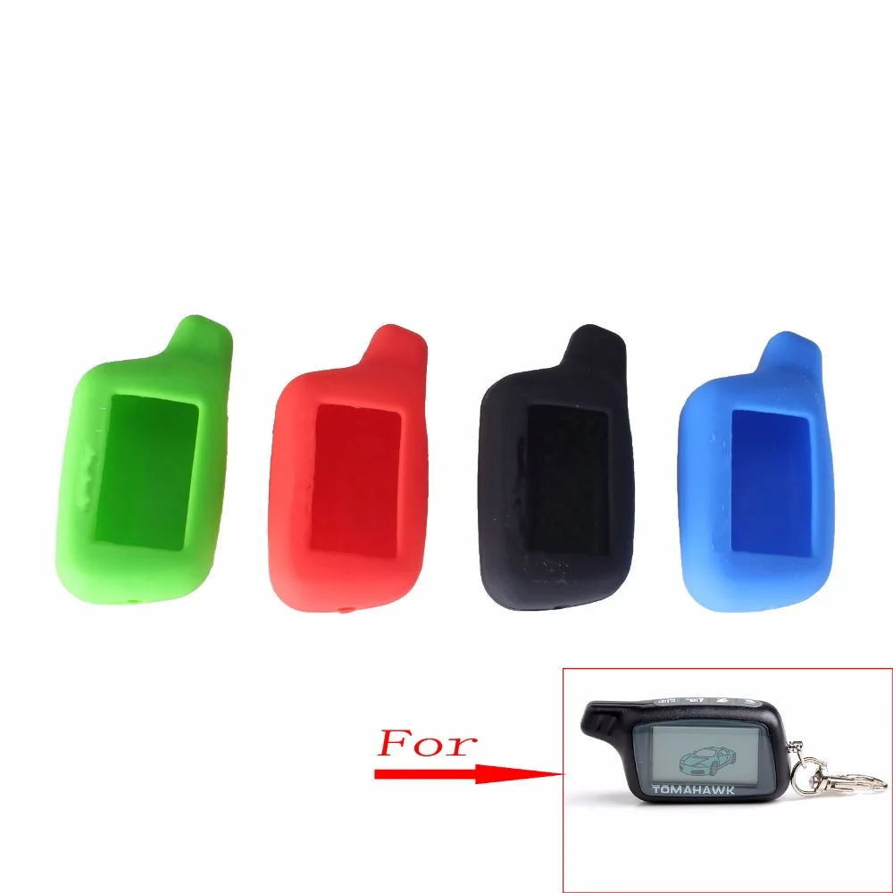 KEYYOU 4 Buttons Candy Silicone Car Key Fob Case For Tomahawk X5 2-Way Car Alarm System LCD Remote Control Keychain Cover Shell