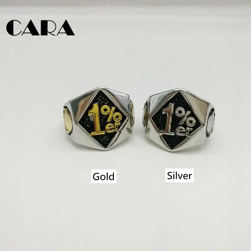 2019 New Arrival Cool 316L Stainless Steel Silver Biker 1% er Ring Mens hot seller Motorcycle Biker Band Party Rings CARA0172