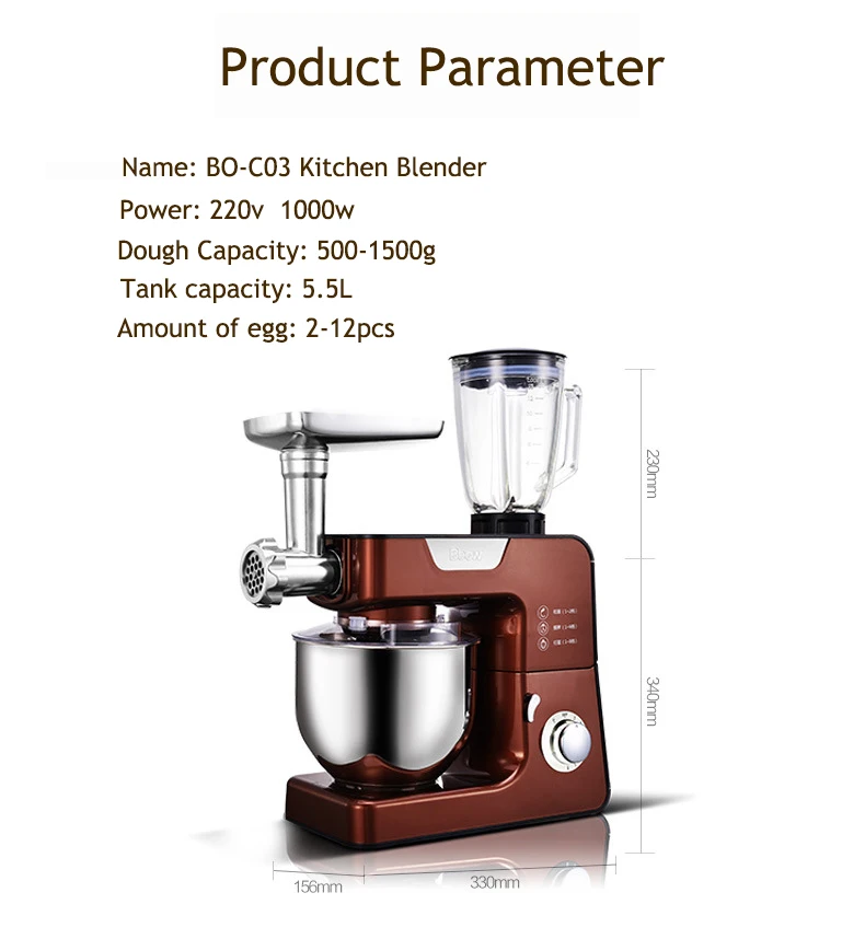 Household Multi-function Electric Food Pasta Mixer Food Cook Machine Meat Grinder Noodle Machine High Speed Kitchen Blender