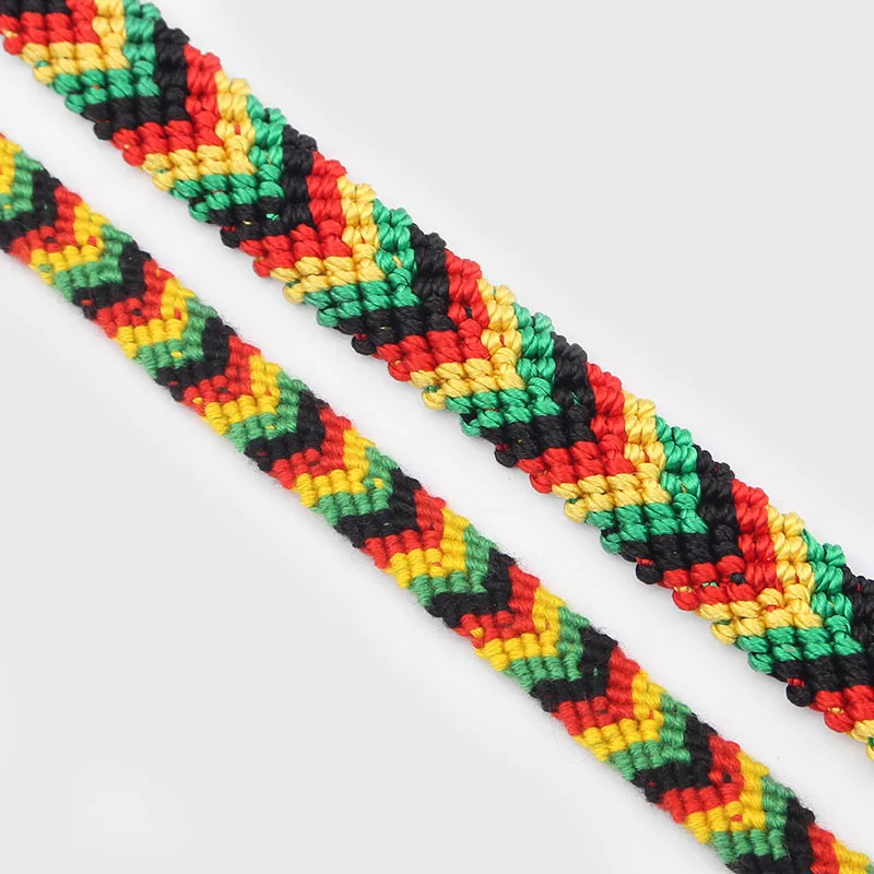 2pcs/lot Rasta Wristband Friendship Bracelet Cotton Silk Reggae Jamaica Surfer Hippie Bob Hobo Bracelets Gift