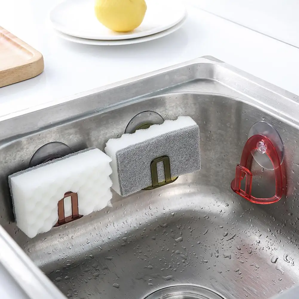 High quality Sink Soap Sponge Drain Rack Bathroom Holder Kitchen Storage Suction Cup Hanging Sink Wash kitchen Accessories