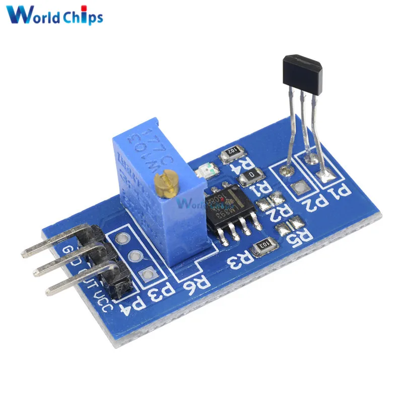 LM393 Hall Sensing Probe Hall Switch Sensor Module Motor Speed Test 5V/3.3V For Arduino Magnetic Detect Car