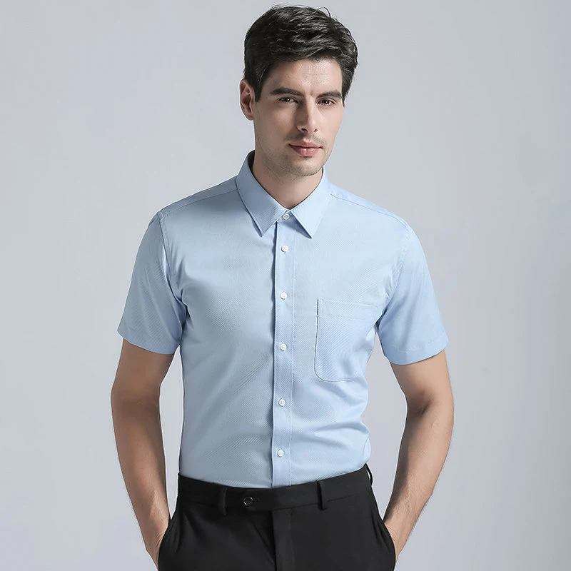 2022 Brand New Arrivals Men's Regular Fit Shirt Cotton Blend Long Sleeves Men Formal Business Shirts Classic Solid Color Shirt