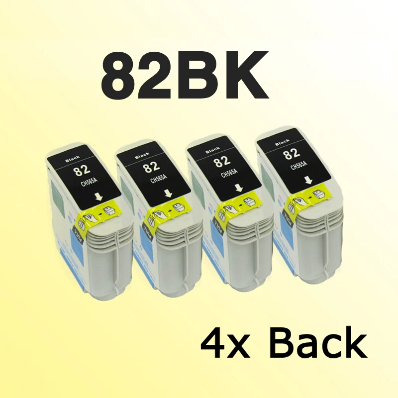 

4x for 82 black ink cartridge for82 82BK for Designjet 10ps/120nr/20ps/500 Plus/500ps/50ps/510/800/800ps/815/820 69ml