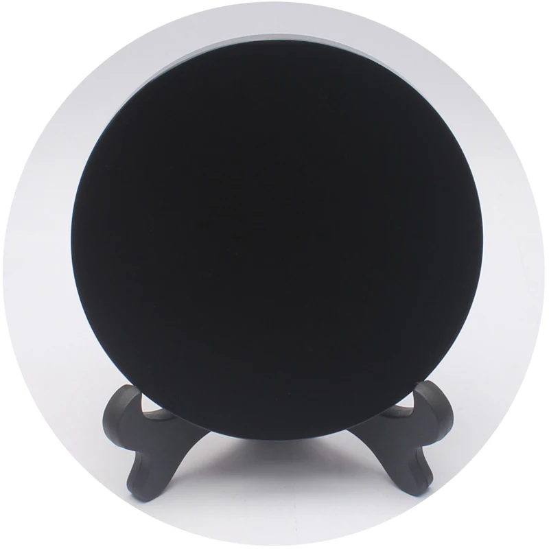 

huge 20cm natural black obsidian plate fengshui thick mirror circle disk reiki healing crystal stone with free shelf