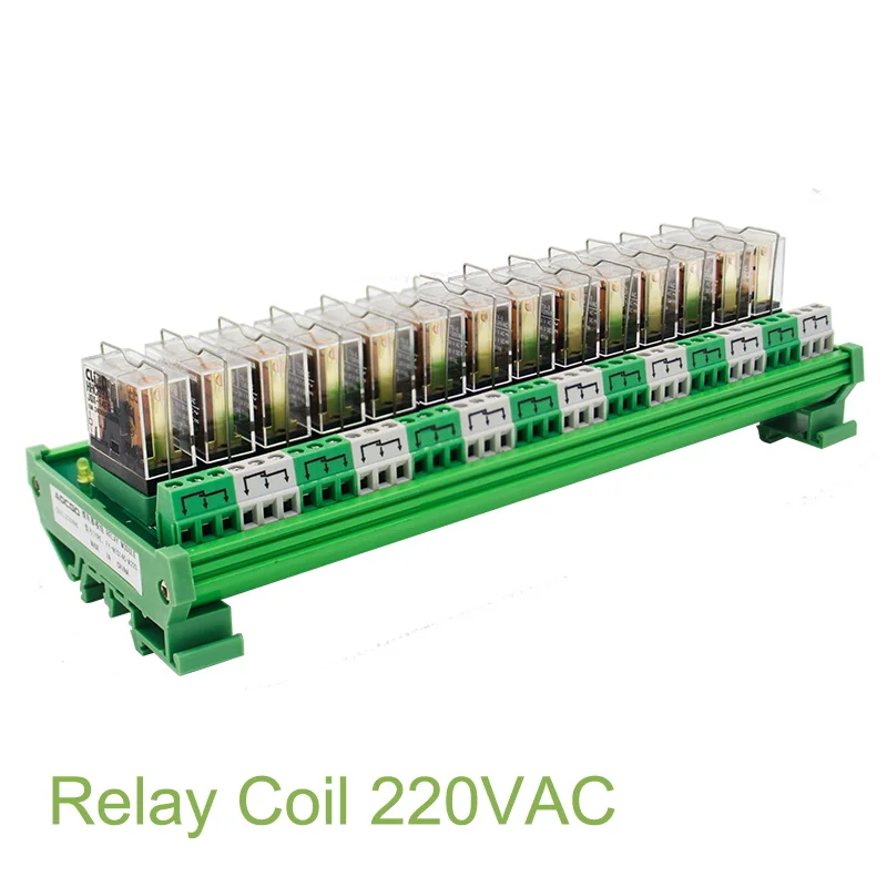 

14 Channel 1 SPDT DIN Rail Mount 220VAC Interface Relay Module