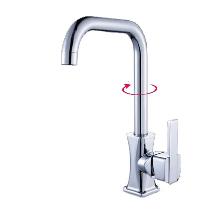 30cm height square chromed brass kitchen mixer faucet hot and cold water