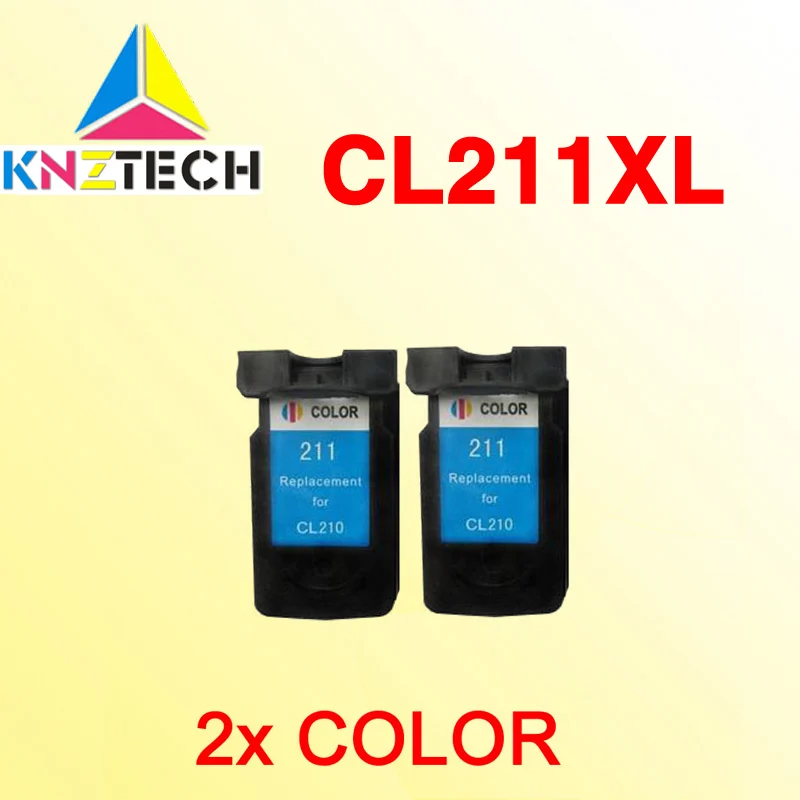 2x CL211 CL-211 color ink cartridge for canon CL211XL MP270 MP480 MP490 MP240 MP250 inkjet printer