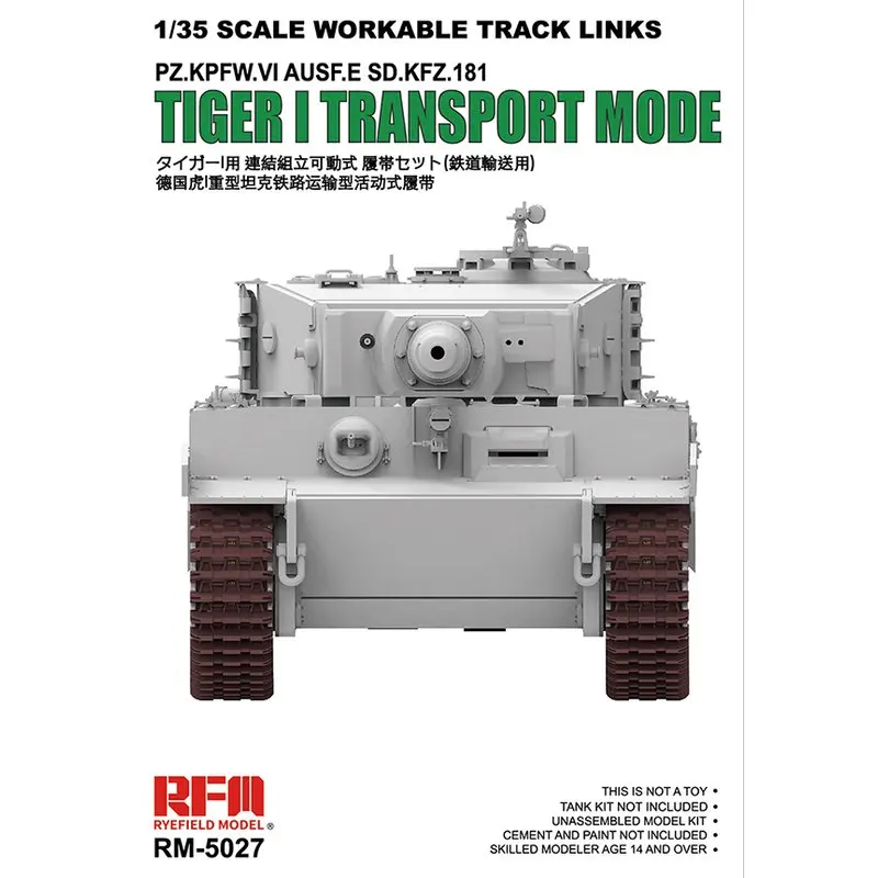 

Rye Field Model RFM RM-5027 1/35 Workable Track Links for Tiger I Transport Mode - Scale model Kit