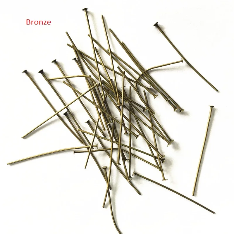 Metal T Needles 200pcs/1000pcs 20mm/40mm Chromium/Golden/Bronze Color Plated Pins For Jewelry Beads Connectors Accessories