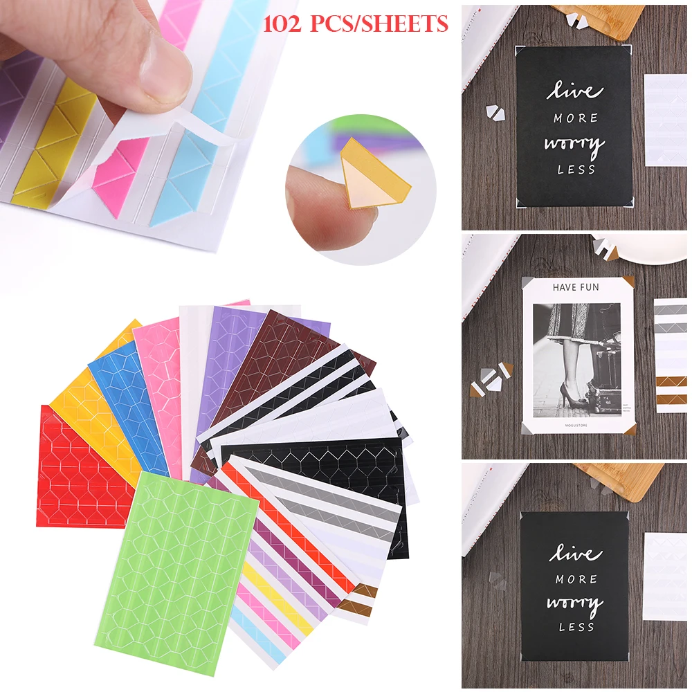 10 Sheets New PVC Photo Ablum Corner Stickers DIY Colorful Photo Corner Scrapbook Paper Photo Frame Picture Decoration Stickers