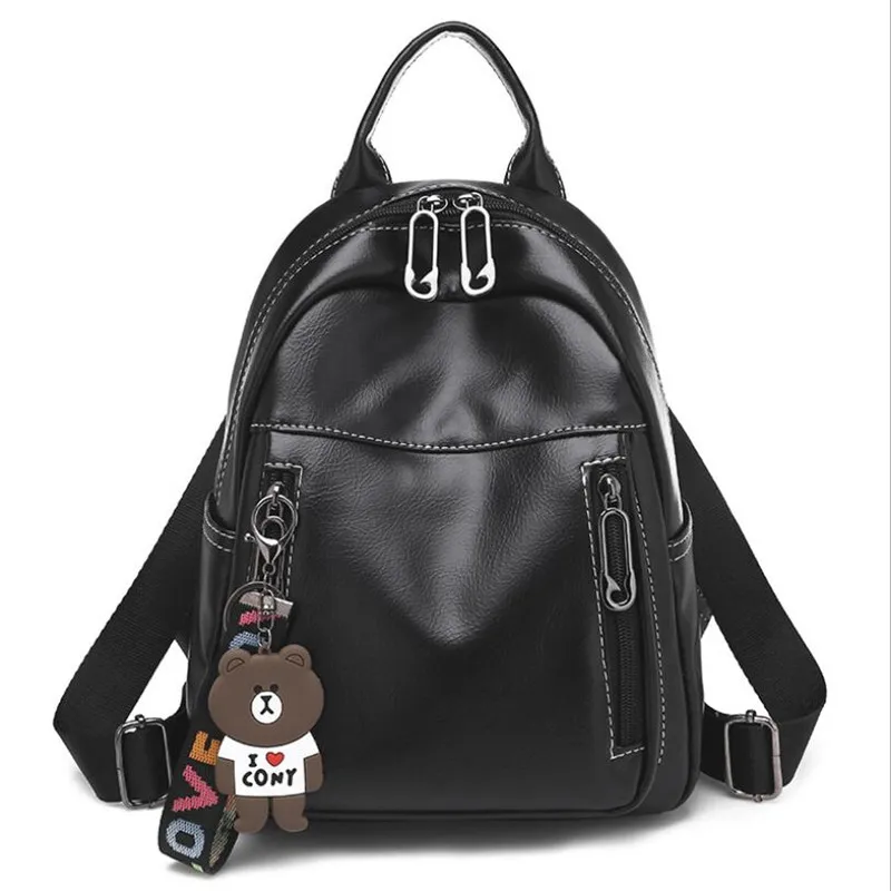 2019 women Backpack new ladie shoulder bag fashion quality pu soft leather double zipper mochila mujer plecak portable celebrity