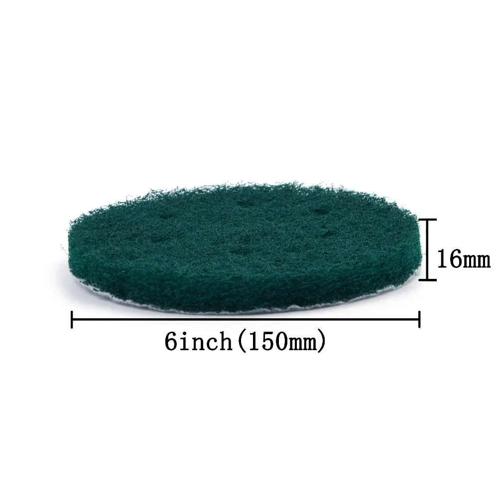 12PCS 6 Inch(150mm) 6-Hole Round Hook&Loop Industrial Scouring Pads Heavy Duty 240#/400#/1000# Nylon Polishing Pad for Cleaning