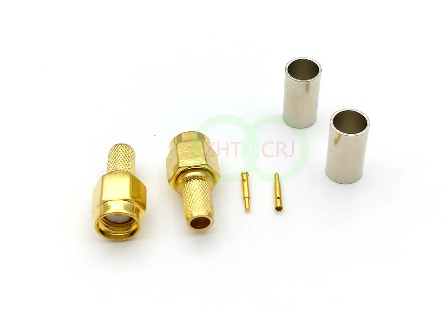SMA RG58 CONNECTOR COPPER SMA Male Plug Straight Crimp for RG58 Connector
