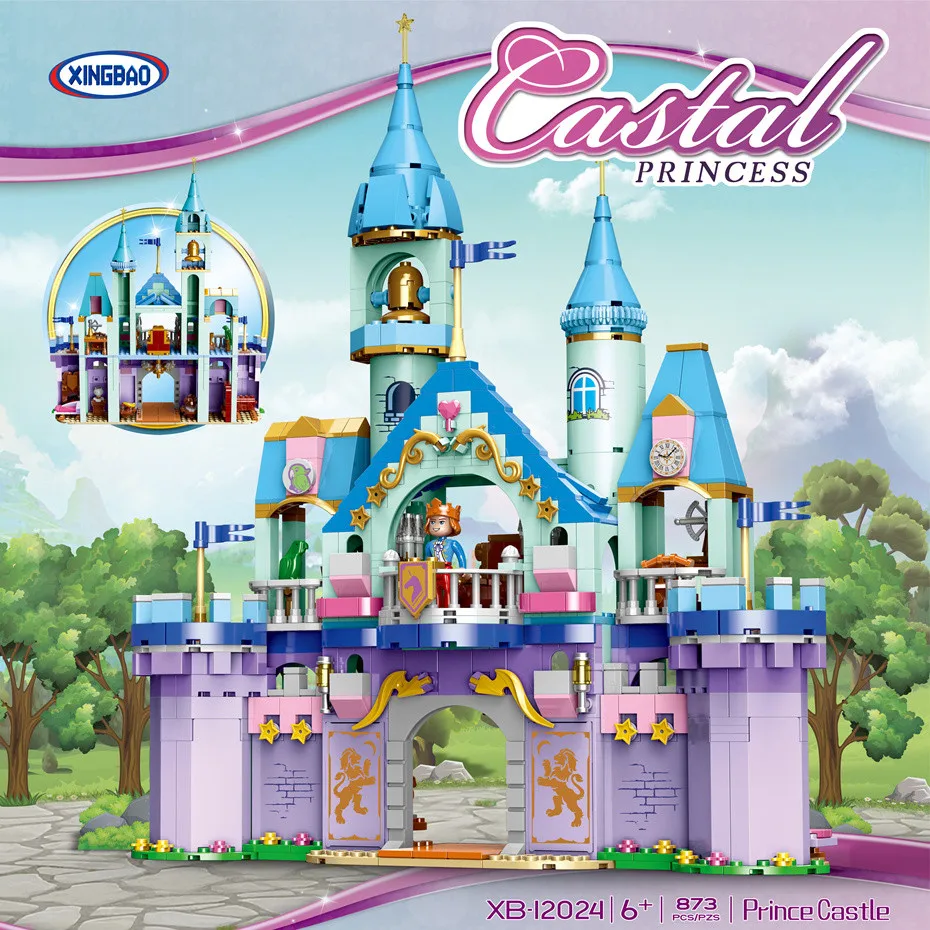 

XINGBAO 12024 873PCS City Girls Series Legoinglys The Prince Castle Set Building Blocks Bricks Girls Friends Model The Toys