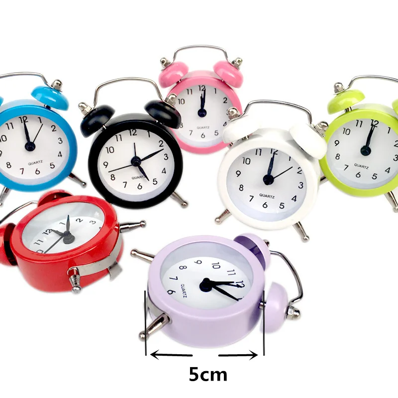 

3 years warranty Quartz alarm clock creative novelty metal alarm clock 5 cm small Round alarm clock movement Decor