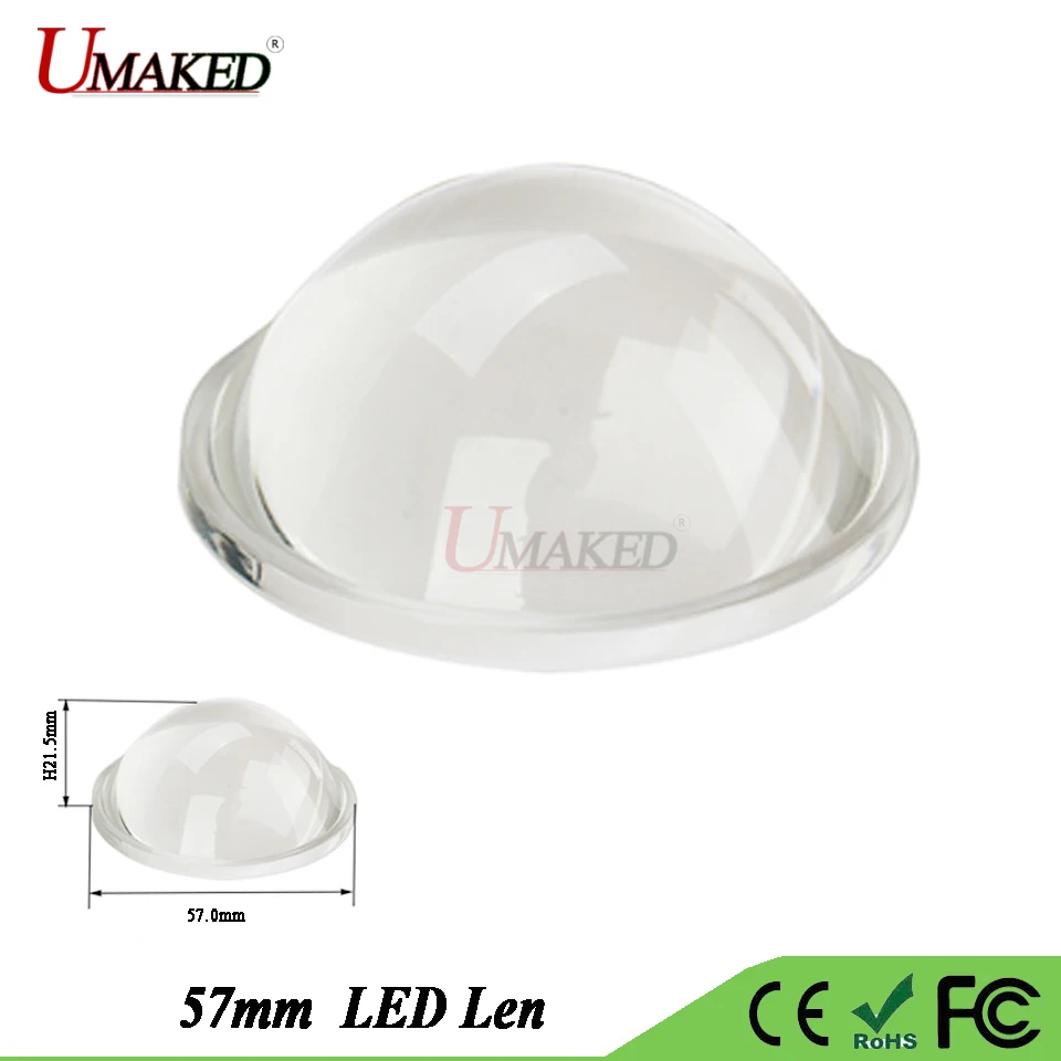 Imagem -05 - Lente de Led de Vidro Óptico 57 mm 60 90 120 Graus 50 mm Refletor com Colimador Suporte Fixo para 10w100w Cob de Alta Potência Luzes para Crescimento