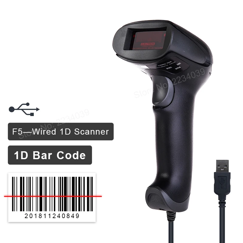 High sensitive Wireless Barcode Scanner laser barcode reader scanner USB handheld wireless barcode reader for Supermarkets