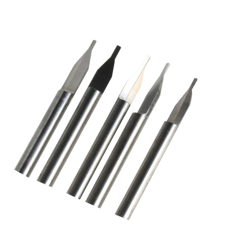 HUHAO 5pcs 1/8 x 1.0 x 4mm engraving tool carbide half straight CNC router cutting bit