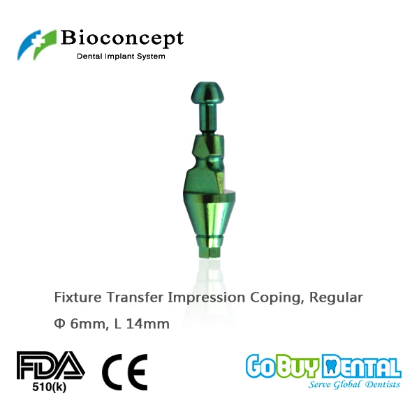 Bioconcept Hex Regular Fixture Transfer Impression Coping φ6.0mm, Length 14mm for Close Tray(362350)