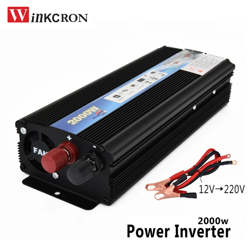 Best Car Inverter 2000W DC 12 V to AC 220 V Power Inverter Charger Transformer Vehicle Power Inverter Power Switch DC to AC 50Hz