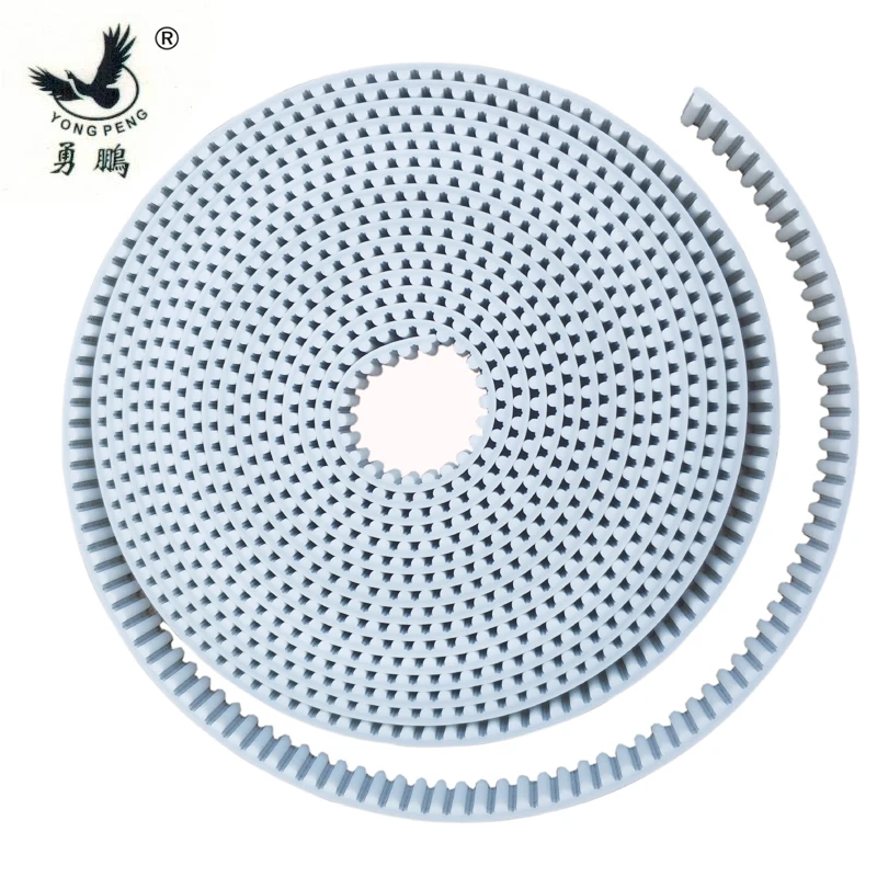 5.5 meters HTD5M timing belt  Width 12mm Color White PU Polyurethane with steel core HTD 5M open ended belt Pitch 5mm Pulley