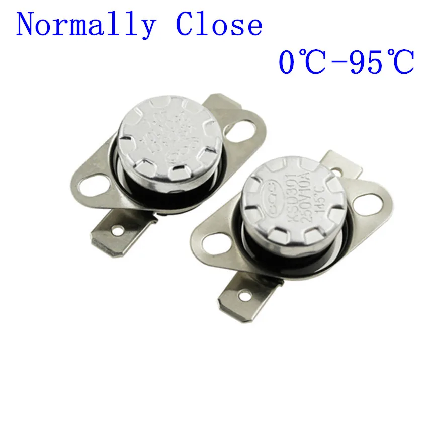 KSD301 250V 10A Normally Closed NC Thermostat Temperature Thermal Control Switch DegC 0-95Celsius Degree