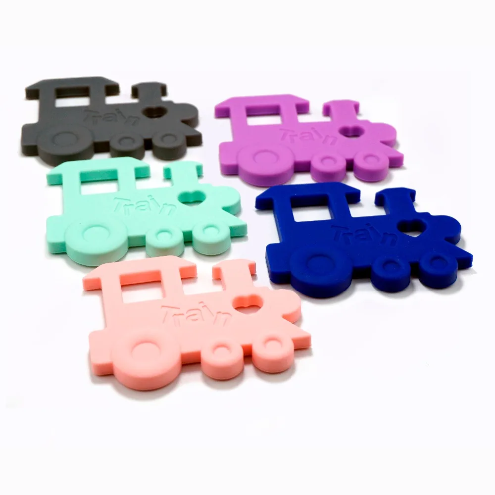 5pcs SUTOYUEN BPA Free DIY Silicone Train Teether Pendant Nursing Baby Shower Pacifier Dummy Teething Sensory Toy Acc