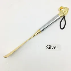 Lion Head Metal Shoe Horn Luxury Shoe Pull-on, Non-bending Shoe 32cm Long Shoe Horn Gloden Color