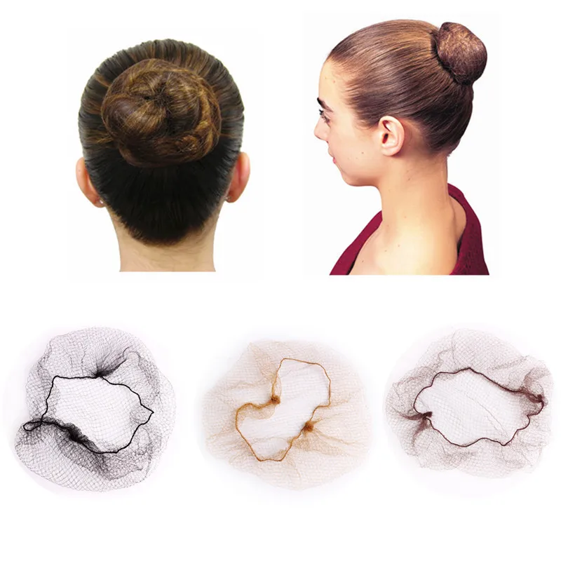 10/20/30/50Pcs/Lot 5mm Nylon Soft Hair Nets Invisible Elastic Lines Hair Net Dancing Hairnet for Bun Hair Styling Tools Hot