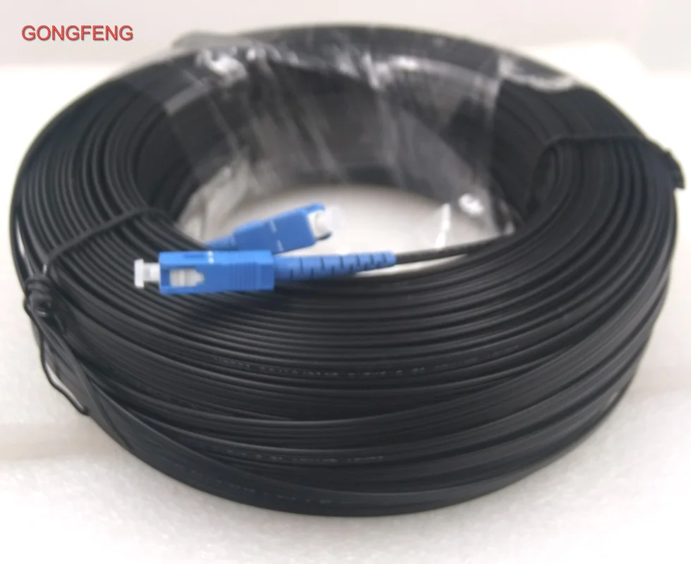 GONGFENG 100m NEW Single core 3 steel wire SC-SC Optical Fiber Jumper Pigtail Assembly line OutsideTelecommunication level 1PCS