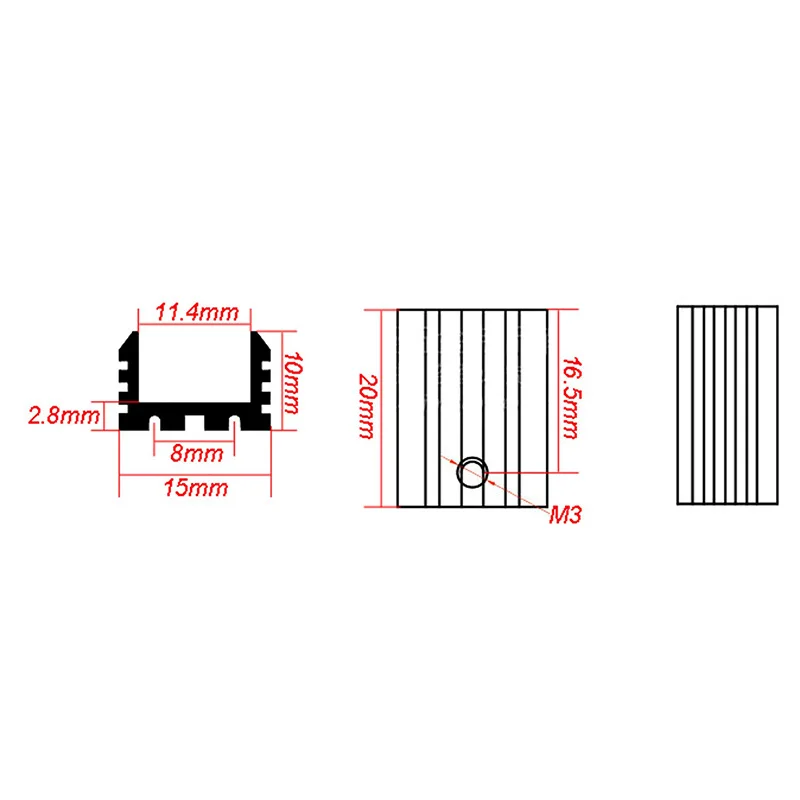 10Pcs YOUNUON Silber Aluminium ZU-220 Kühlkörper ZU 220 Kühlkörper Transistor Heizkörper TO220 Kühler Kühlung 20*15*10MM